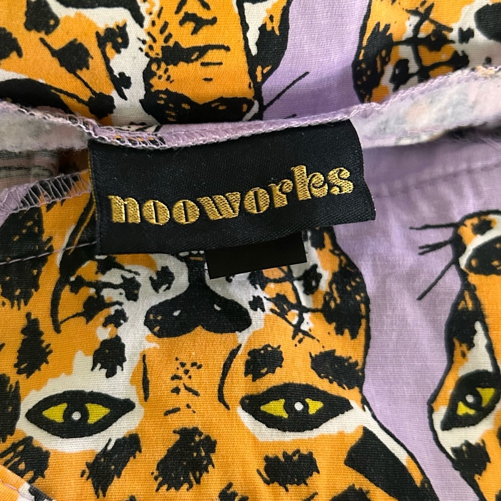 Nooworks Cheetah Head Overall Jumpsuit in Purple Sz M - Picture 10 of 11